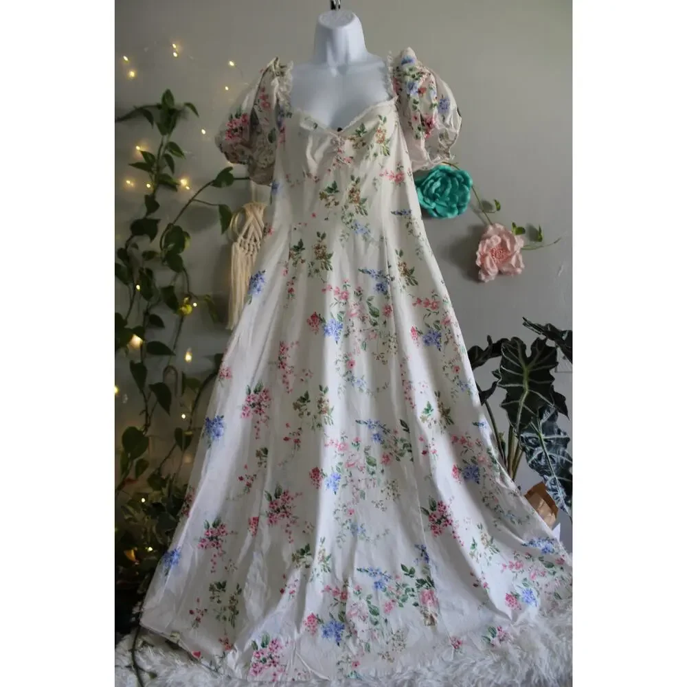 Altar’d State Floral Puff Sleeve Maxi Dress Size Small msrp 99 - Picture 12 of 16